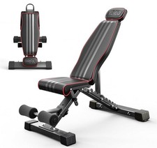 Hantelbank verstellbare Fitnessbank, Klappbare Trainingsbank, Bauchtrainer Yoleo