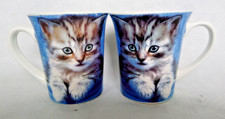 Zwei Katzen Kaffeetassen, Becher, Porzellan Tassen mit süßen Baby Katzen Photos