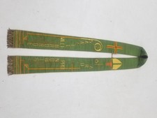 Antike handbestickte liturgische Priester Stola mit Muschelspitze 240x12cm 