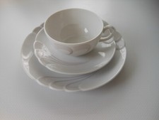 1 Teegedeck Teetasse/Untertasse /Kuchenteller Helena braun braune Linien Seltman