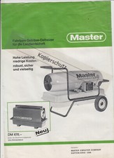 Werbeblatt Master Gebläse Öl-Heizer H. Wilms Rheydt ca. 1960er Fotos Preise