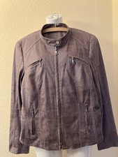 Damen Jacke Kurzjacke Gr. 38  braun  Stoff Polyester mit  Reißverschluss