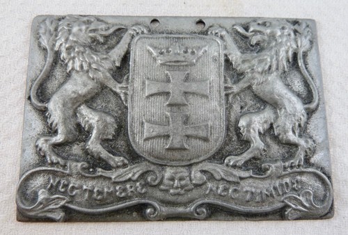 Metall schild wappen - schild, danzig
