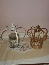 2 Stück Kerzenhalter Dekokrone Shabby Chic