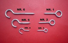 SCHRAUBHAKEN ( HAKEN - ÖSEN ) HALBÖSEN OFFEN & RINGSCHRAUBEN - RUND HOLZ GEWINDE