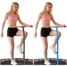 Fitness Trampolin klappbar Ø128 cm Mini Trampoline mit Haltegriff Gummiseil