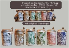 6 Bierkrüge (kompl. Serie) der Haus Hansa-Brauerei