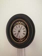 Wanduhr, antik, 22 x 26 cm, 30 Std. Schottenwerk und Stundenschlag Tonf , intakt