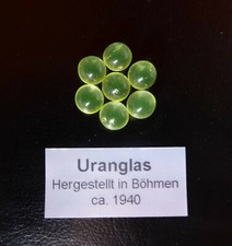 7 massive Uranglaskugeln 10 mm Durchmesser auch Test Geigerzähler Prüfstrahler