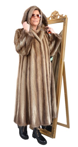 A5728 bisam mantel pelzmantel - mantel,