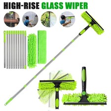 4,3m Teleskop Fensterwischer Abzieher Set, Fensterputzer, 2 in 1 Teleskopstange