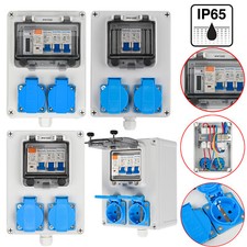 Stromverteiler Baustromverteiler 230V Steckdose mit LS+FI Schalter Stromzähler