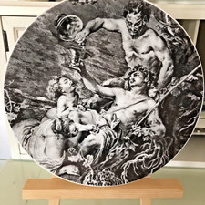 "Bacchus painted by Watteau" Seltmann Weiden wall plate. German Ceramic