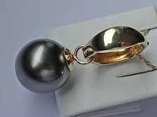 ♦️♦️ Muschelkernperle Anhänger aus 375 9kt Gold Perle Muschel Vario clip ♦️ 8326