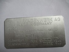 Typenschild Schild für VW Typ