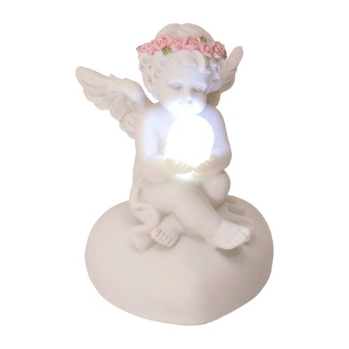 Engel dekofigur mit led kugel - engel,
