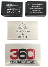 LOTUS POWER LP-E12 Ersatzakku, 1250mAh 7,4V Li-ion Akku Doppelpack