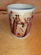 Tasse Bedruckt „I LOVE YOU“ GIRAFFE PAAR unbenutzt neuwertig