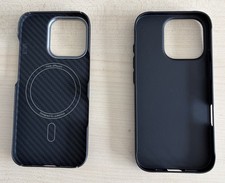 1 Carbon/Aramid- Handyhülle  plus 1 Torras-TPU-Hülle für für iPhone 16 pro