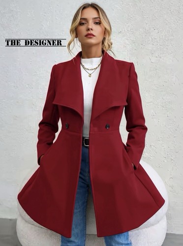 Eleganter roter damenmantel - roter,
