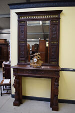 Antike bretonische Kaminumrandung mit Aufsatz und Spiegel - Lieferung möglich!