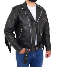 Herren Schwarz Lammleder Biker