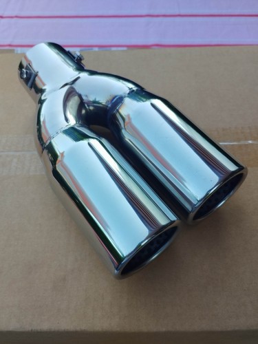 Chrom doppelrohr auspuffblende - chrom,