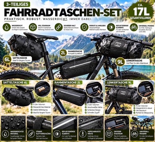 Fahrradtaschen set 17l - fahrradtaschen,