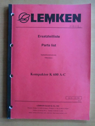 Lemken kompaktor 600 c - k, a-c