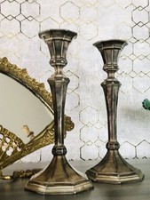 Antik 2 Kerzenleuchter Kerzenständer Art Déco Leuchter versilbert