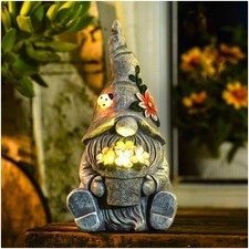 Gartenzwerge Figuren Solar Gartendeko Geschenke für Außen 3 Stück