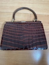 Schöne Vintage Echtleder Kroko Tasche