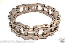 HERREN ARMBAND EDELSTAHL PANZERARMBAND SILBER MASSIV MOTORRADKETTE  HOCHGLANZ