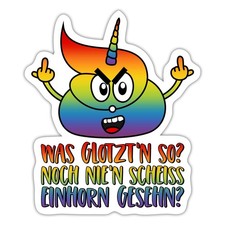 Scheiss Einhorn Spruch Regenbogen Aufkleber Sticker, max. 10 x 10 cm, 10 x 10 cm