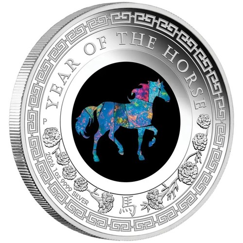 Silbermünze lunar opal - 1,