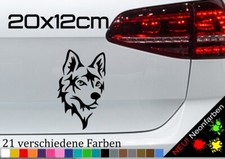 Aufkleber Wolfhund Tribal Husky Sticker Auto Car Tattoo Dog Head JDM Fun 20x12cm