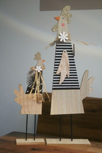 Osterdeko huhn aus mdf holz - osterdeko,