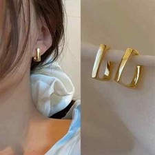 HINGUCKER Creolen Damen Ohrringe Ohrstecker Silber Gold Edelstahl Mode Schmuck