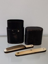altes Reisebesteck klappbar in Dose Etui Messer Gabel Klappbesteck ALT