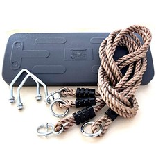 Robuster Schaukelsitz aus Gummi anthrazit mit Seil Schaukelbrett Schaukel Sitz