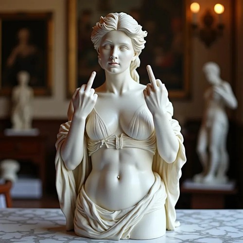 Mittelfinger statue göttin - statue,