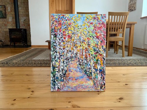 Birkenwald impasto ölgemälde - impasto,