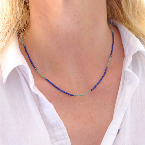 Halskette lapis lazuli türkis - lapis,