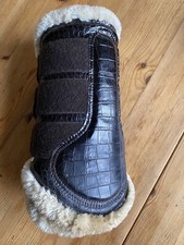 BR Majestic Gamaschen mit Lackleder und Crocoprint Teddyfell gepolstert - L