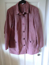 Damen Jacke - Wildlederimitat - altrosa - Gr. 48 - NEU