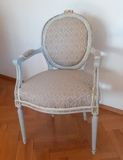Wohnzimmer Stuhl, Armlehnenstuhl Rokoko Vintage Sessel Barock Stil, gepolstert