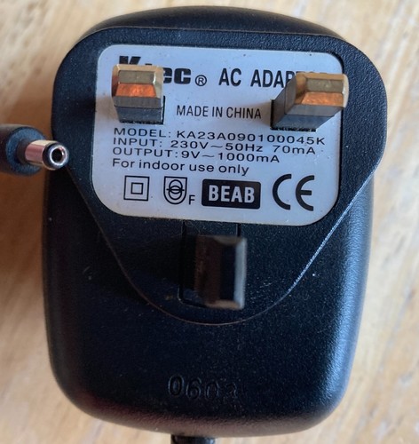 Ktec 1000ma ac - 9v, ac/ac
