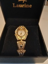 ARMBANDUHR VON LAURINE - NEU MIT BOX - 18 K GOLD ELECTRO PLATED - 