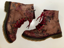 Bullboxer Boot Stiefelette aus weichem Leder braun rot geblümt Grösse 41