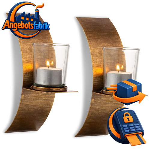 Wandkerzenhalter 2er set - wandkerzenhalter,